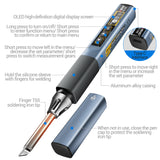 ANENG SL109 Electric Soldering Irons 36V 75W Adjustable Temperature Tester Tin Welding Repair Tip Kit Rechargeable Rework Tools