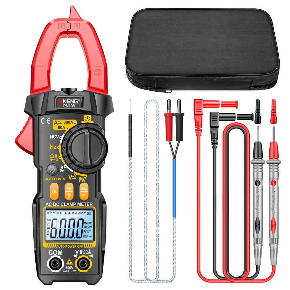 ANENG PN108 Clamp Meter Multimeter 6000 Counts AC/DC Voltage Tester 600A Current Resistance Capacitance High Precision Test Tool - ANENG