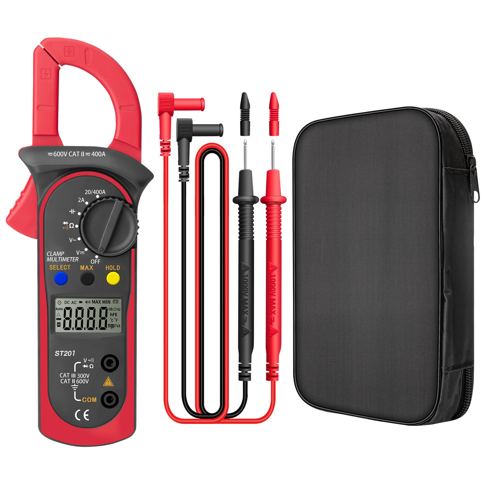 ANENG ST201 Digital Clamp Meter Multimeter AC Voltage Buzzer Resistance ohm Tester DC Clamp Ammeter Transistor Testers Voltmeter - ANENG