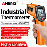 ANENG TH201 High sensitivity digital infrared measuring gun hygrometer backlight screen laser positioning non - contact temperat - ANENG TOOLS