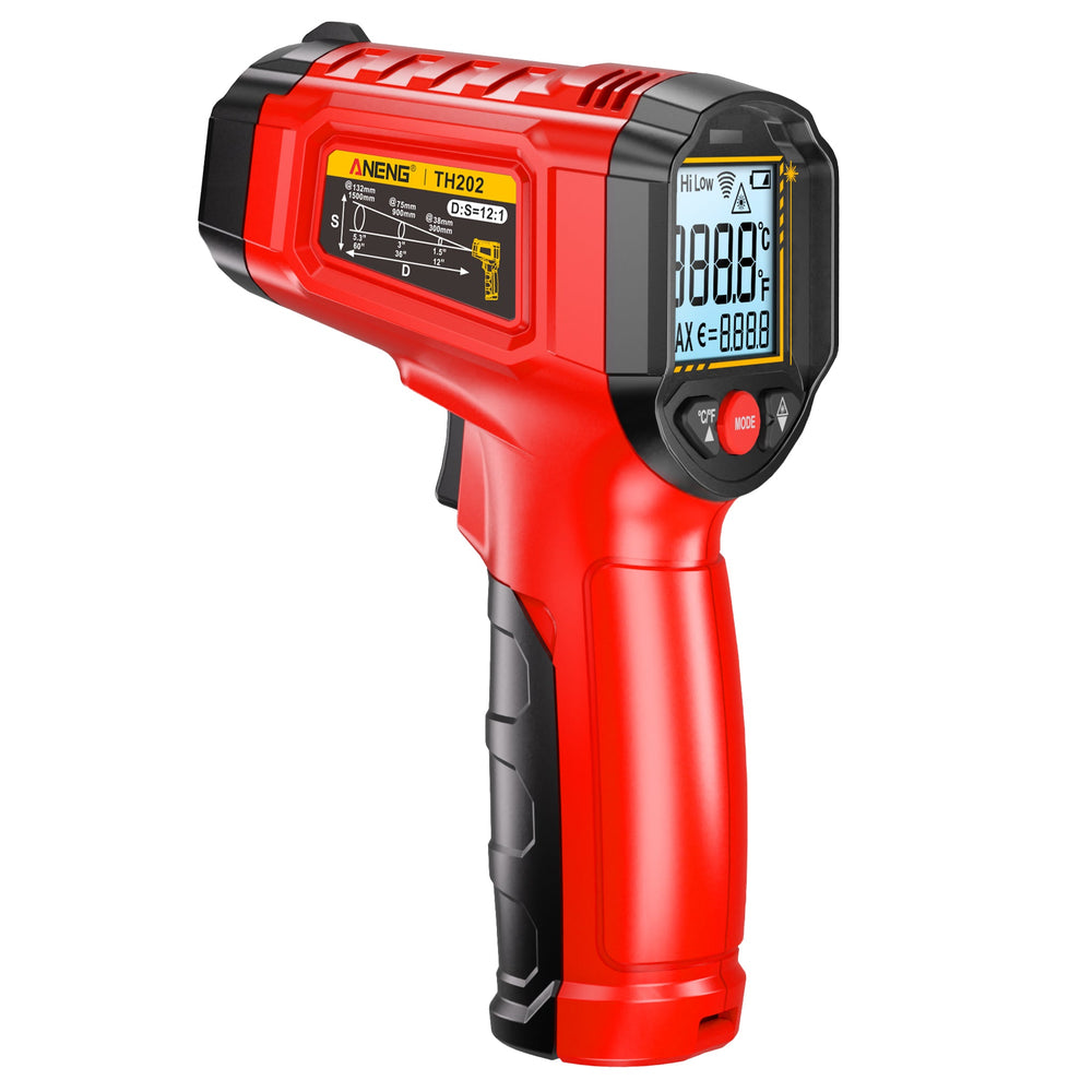 ANENG TH202 Infrared Thermometer Non - contact - 50~600℃ Digital Laser Temperature Meter LCD display Pyrometer Point Gun Tester - ANENG
