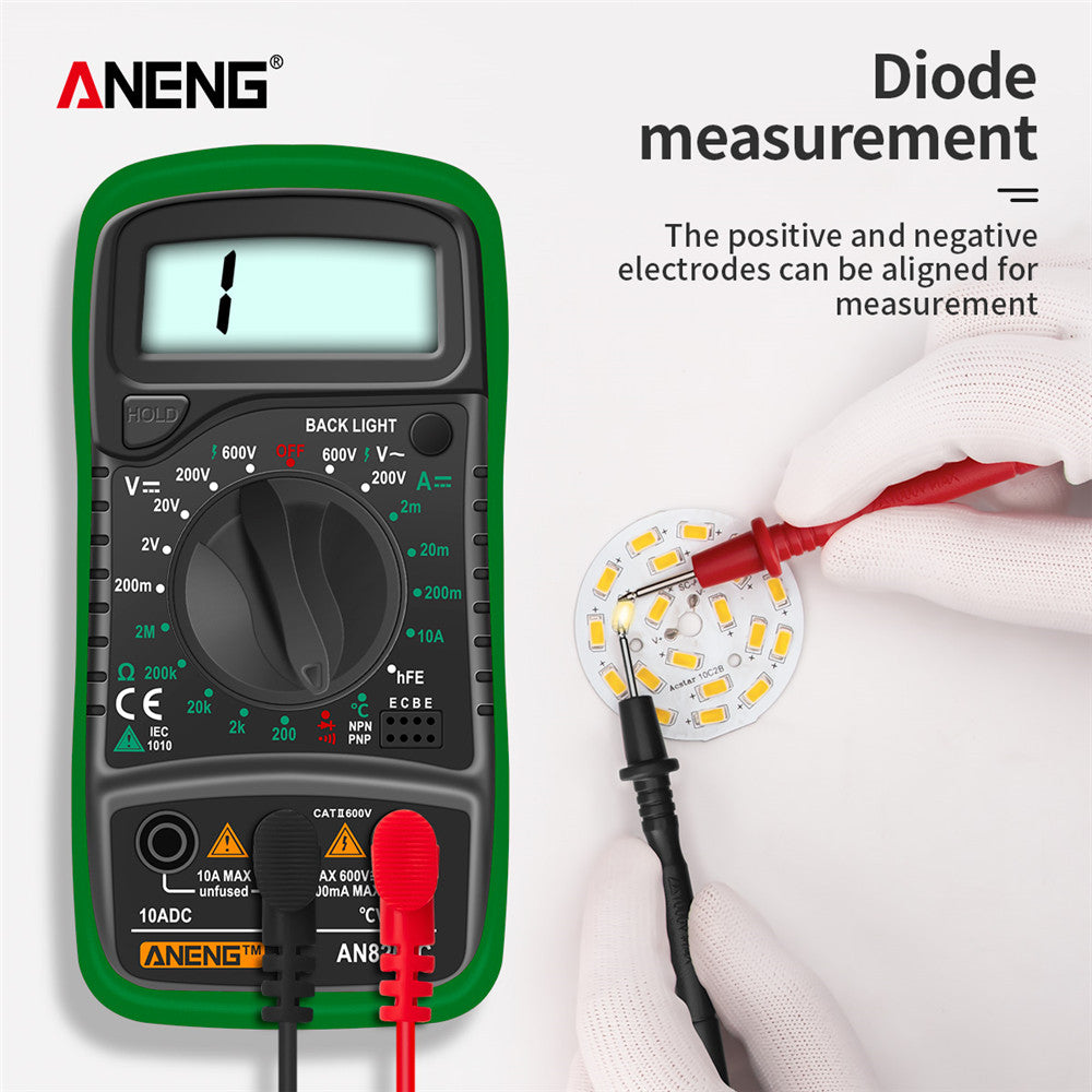 ANENG AN8205C Digital Multimeter AC/DC Ammeter Volt Ohm Multimetro Tester Meter With Thermocouple LCD Backlight Portable