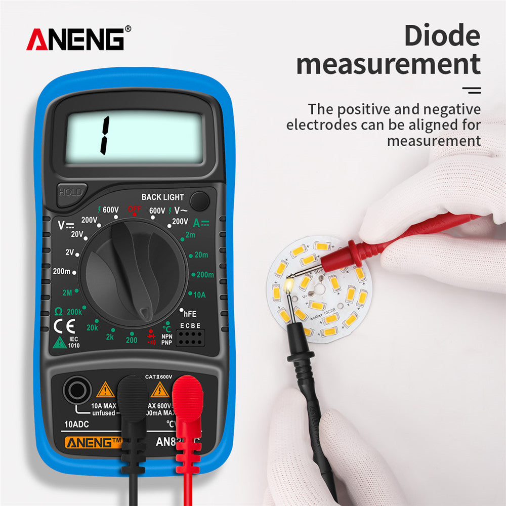 ANENG AN8205C Digital Multimeter AC/DC Ammeter Volt Ohm Multimetro Tester Meter With Thermocouple LCD Backlight Portable