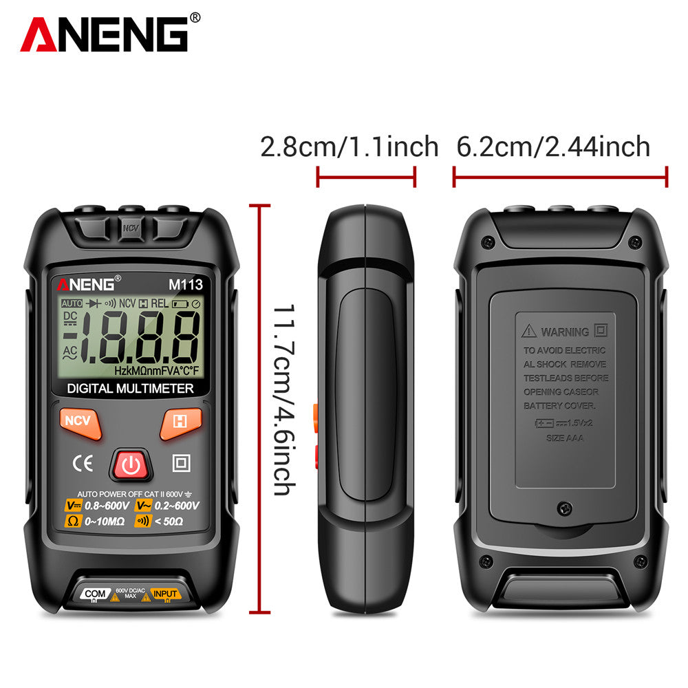 ANENG M113 Mini Digital Multimeter AC/DC Voltage Meter 1999 Counts Multimetro Ohm NCV Electricity Tools Measuring Instruments