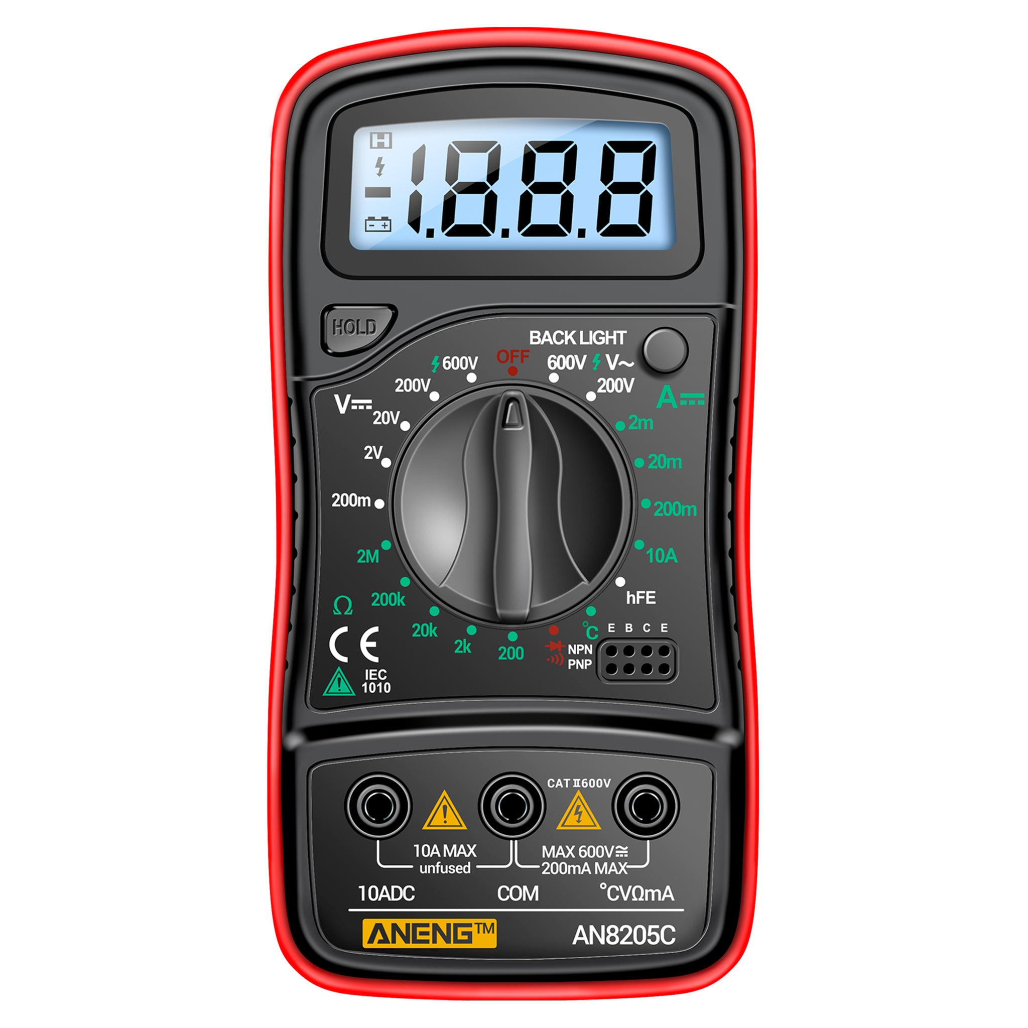 ANENG AN8205C Digital Multimeter AC/DC Ammeter Volt Ohm Multimetro Tester Meter With Thermocouple LCD Backlight Portable