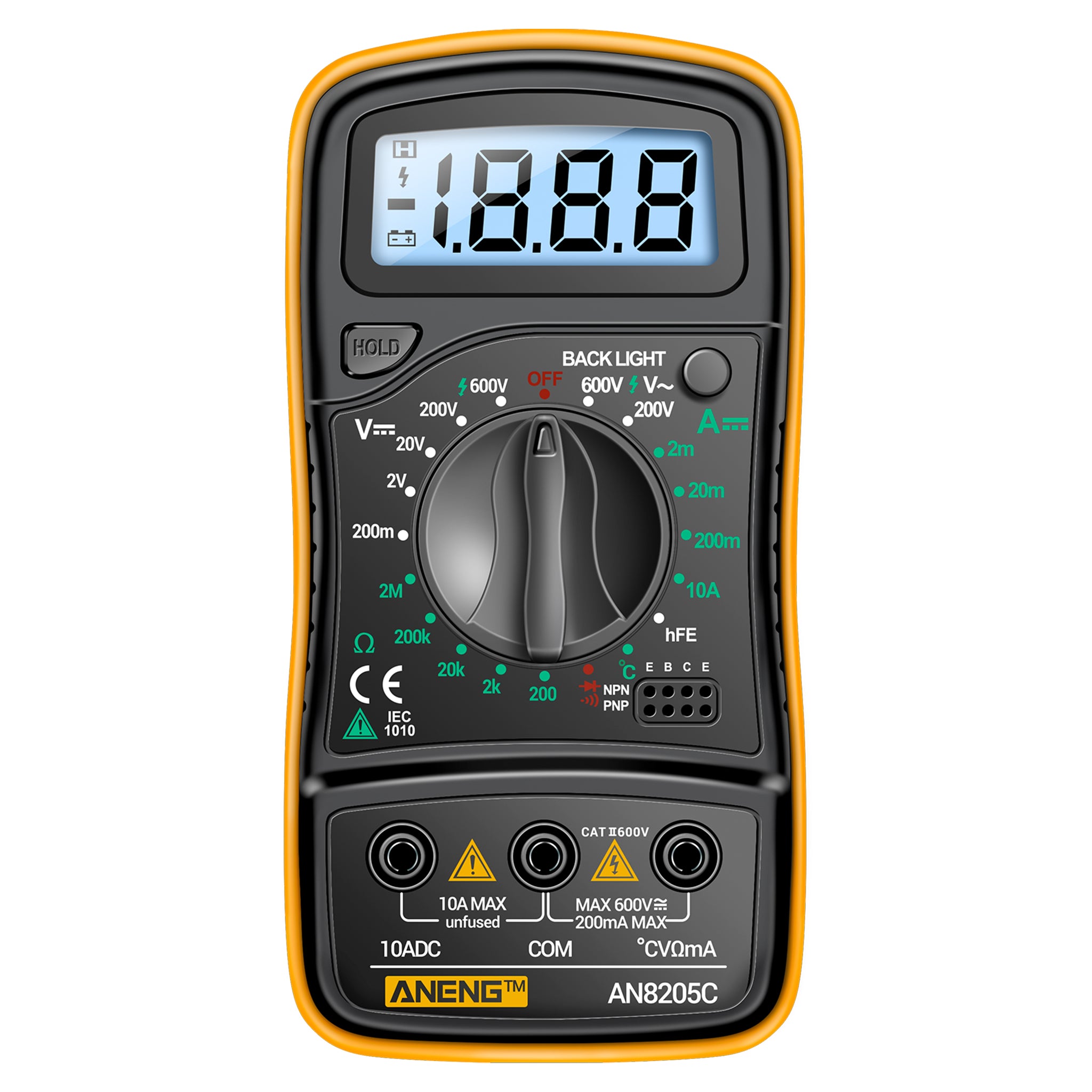 ANENG AN8205C Digital Multimeter AC/DC Ammeter Volt Ohm Multimetro Tester Meter With Thermocouple LCD Backlight Portable