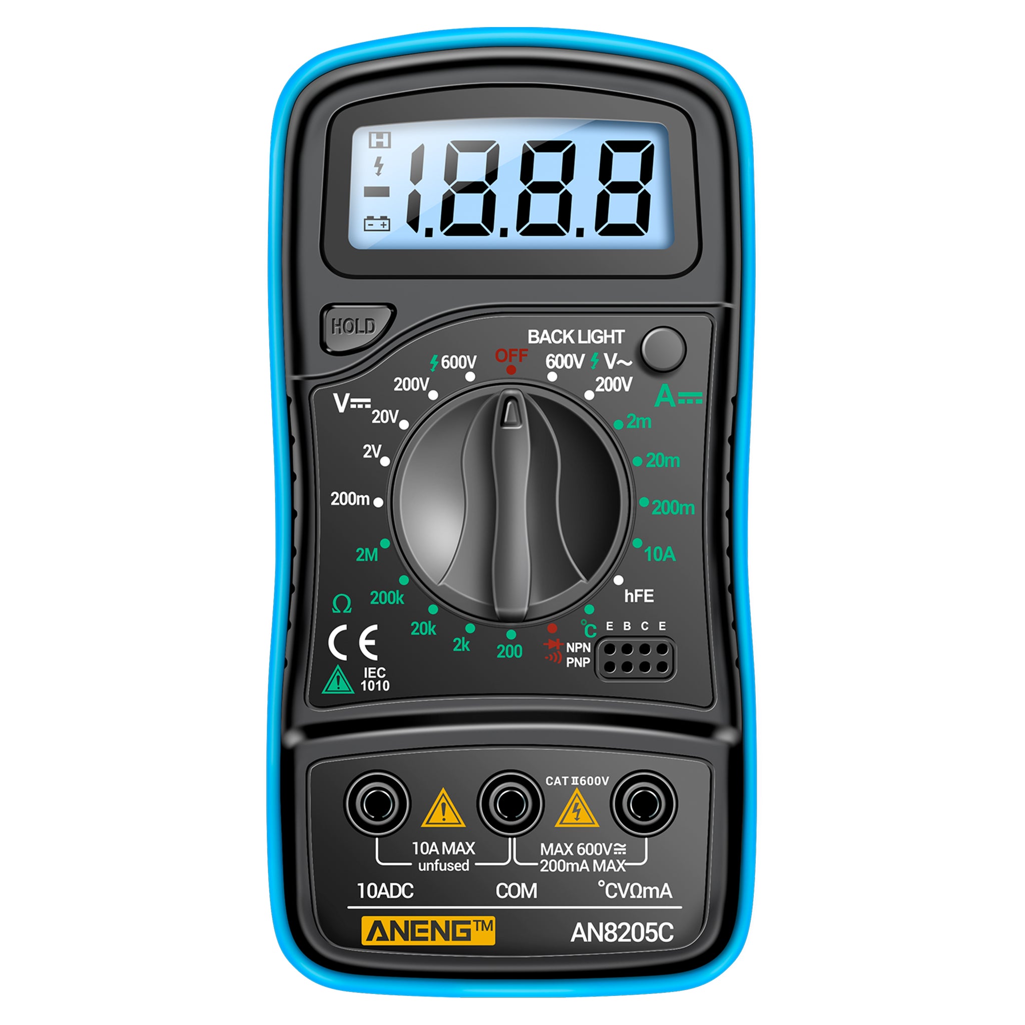 ANENG AN8205C Digital Multimeter AC/DC Ammeter Volt Ohm Multimetro Tester Meter With Thermocouple LCD Backlight Portable