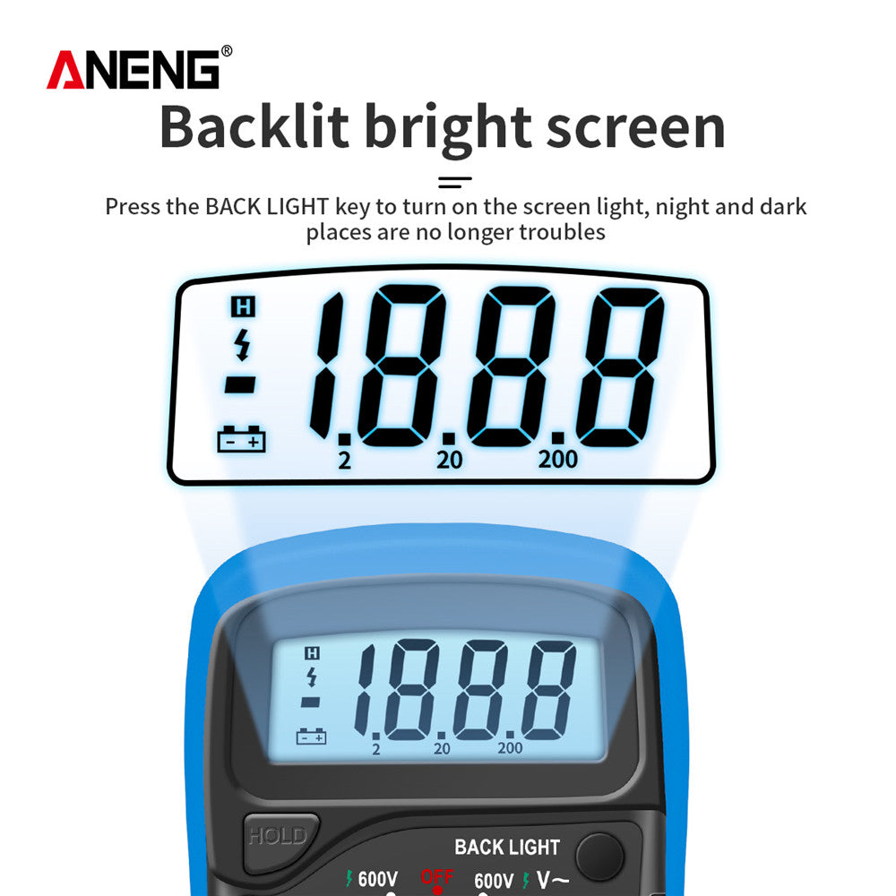 ANENG AN8205C Digital Multimeter AC/DC Ammeter Volt Ohm Multimetro Tester Meter With Thermocouple LCD Backlight Portable