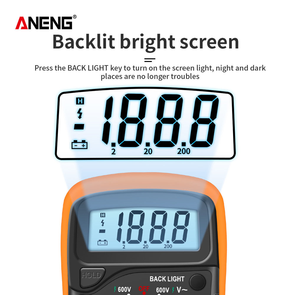ANENG AN8205C Digital Multimeter AC/DC Ammeter Volt Ohm Multimetro Tester Meter With Thermocouple LCD Backlight Portable
