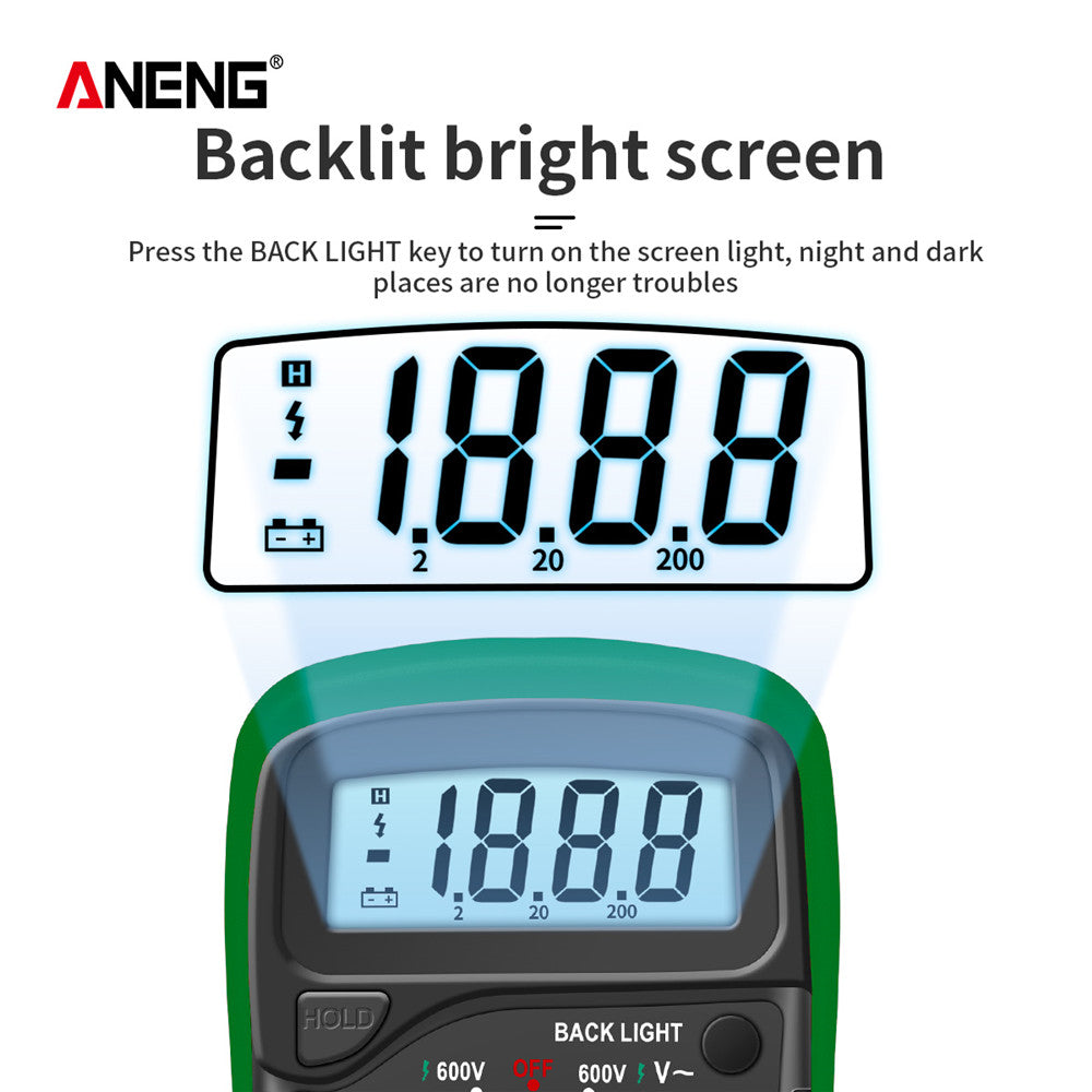 ANENG AN8205C Digital Multimeter AC/DC Ammeter Volt Ohm Multimetro Tester Meter With Thermocouple LCD Backlight Portable