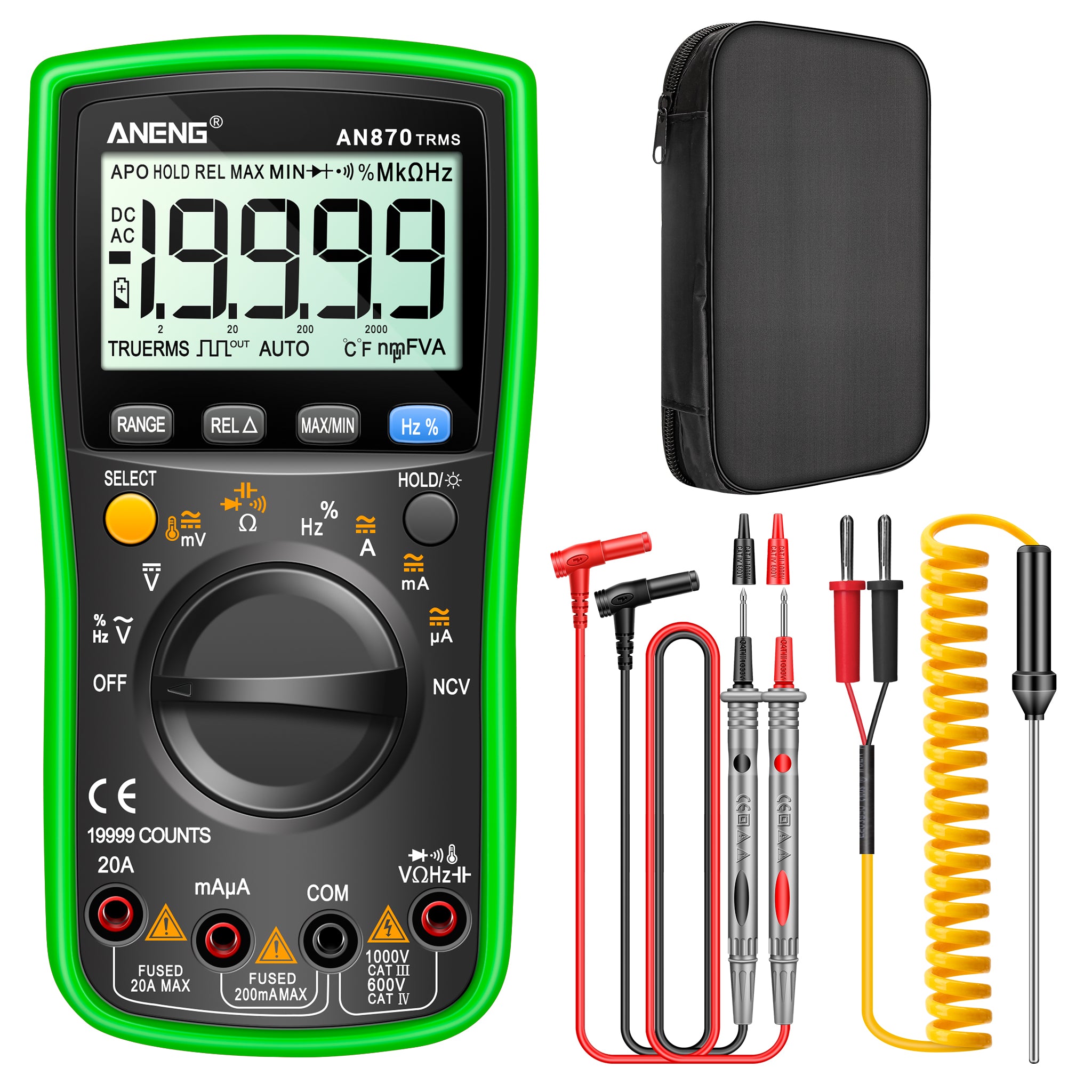 ANENG AN870 Digital Multimeter 19999 Counts True Rms Multimeters Transistor Tester Voltimetro Profesional Capacitance Meter