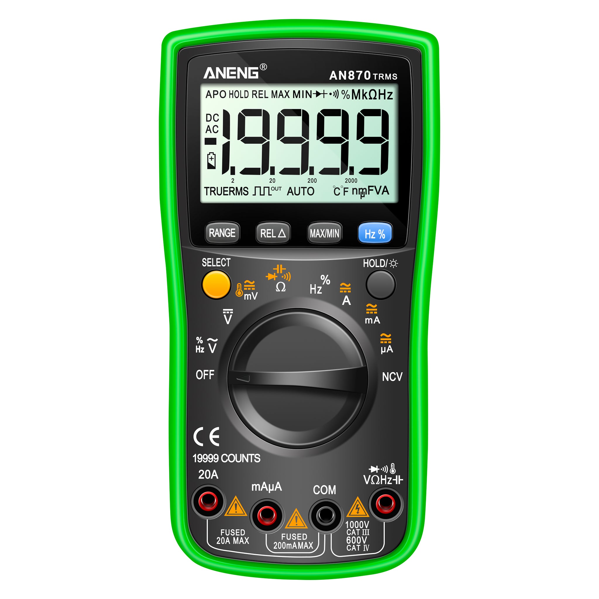 ANENG AN870 Digital Multimeter 19999 Counts True Rms Multimeters Transistor Tester Voltimetro Profesional Capacitance Meter
