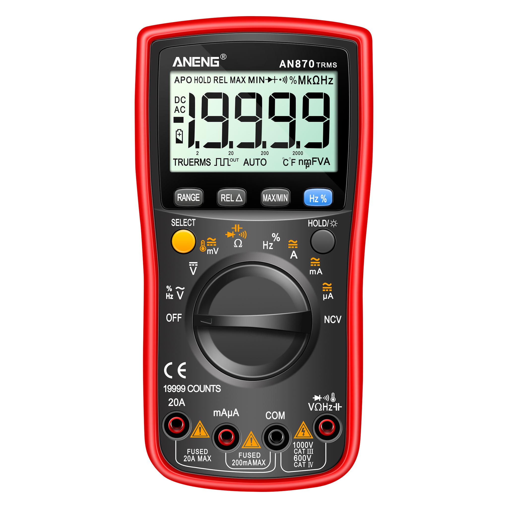 ANENG AN870 Digital Multimeter 19999 Counts True Rms Multimeters Transistor Tester Voltimetro Profesional Capacitance Meter