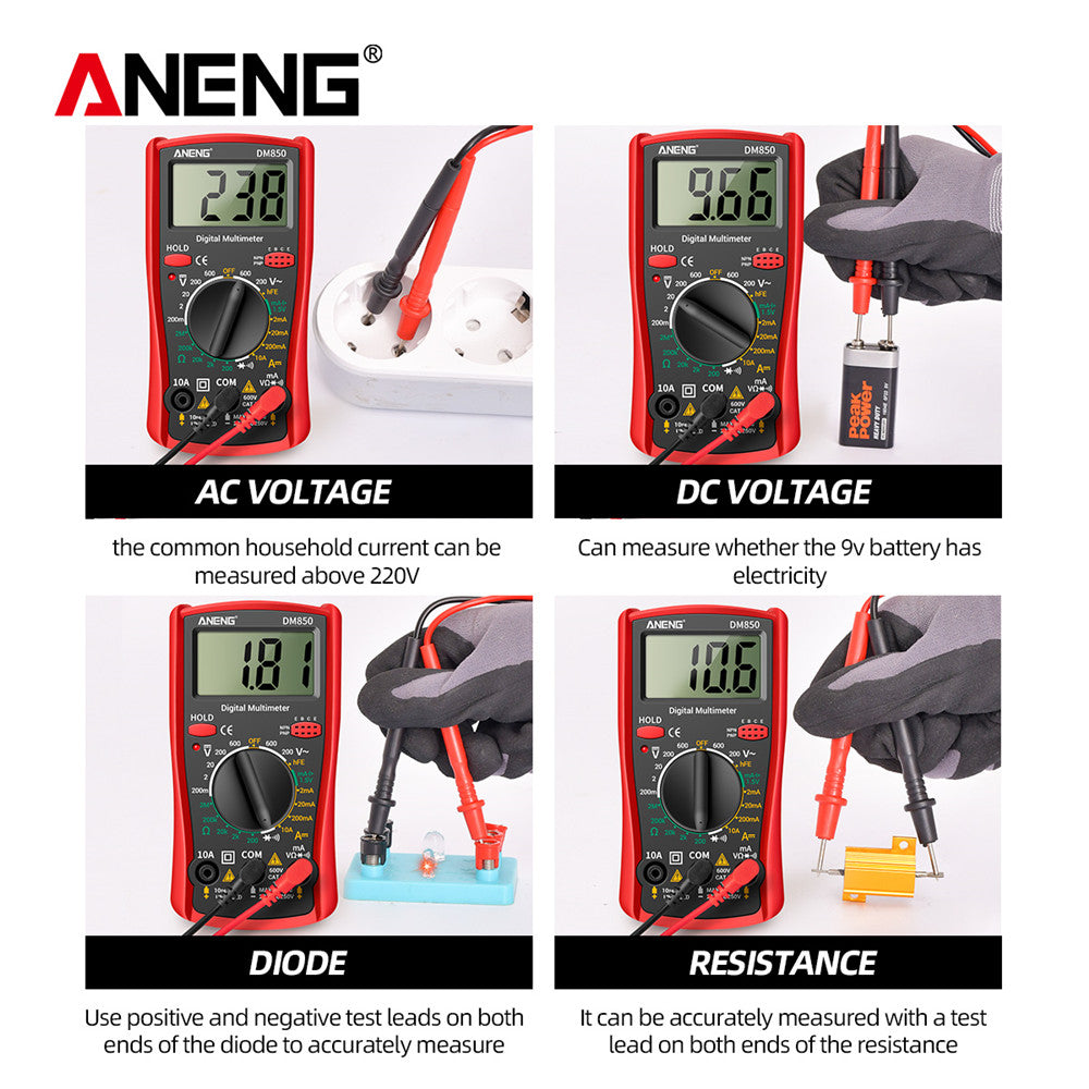 ANENG DM850 Automatic Digital Multimeter Professional multimetro AC/DC Votage Tester 1999 Counts Ohm Ammeter Electric Tools
