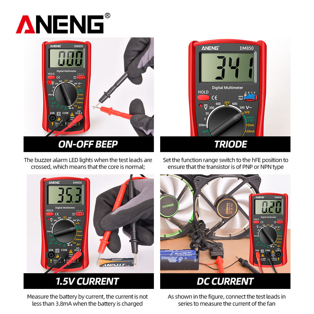 ANENG DM850 Automatic Digital Multimeter Professional multimetro AC/DC Votage Tester 1999 Counts Ohm Ammeter Electric Tools