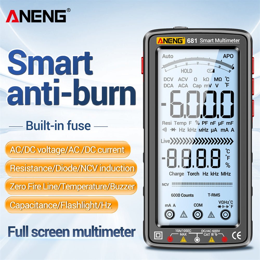 ANENG 681 Rechargable Digital Professional Multimeter NCV Tester AC/DC Voltage Meter - ANENG TOOLS