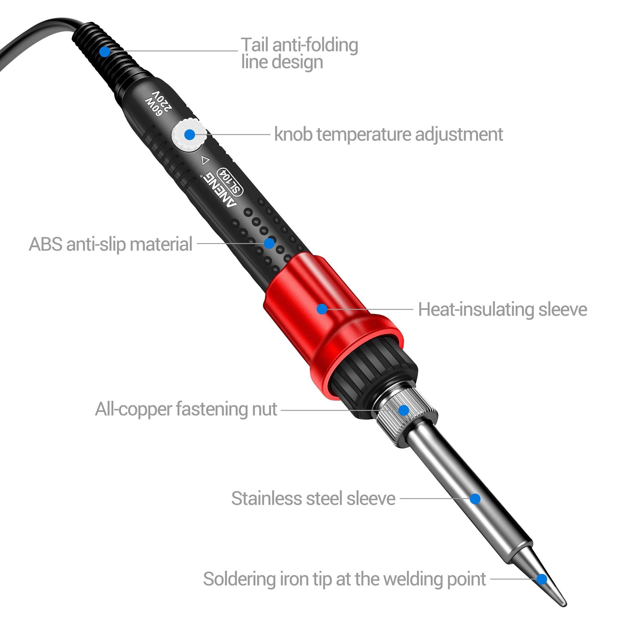 ANENG SL104 Electric Soldering Irons Adjustable Temperature Welding Solder Rework Station Heat Pencil Tip Repair Tools 110V - ANENG