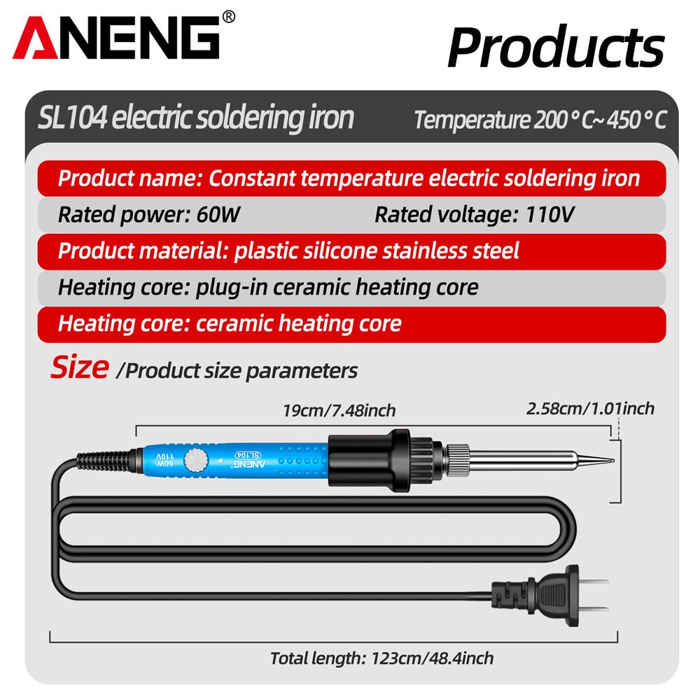 ANENG SL104 Electric Soldering Irons Adjustable Temperature Welding Solder Rework Station Heat Pencil Tip Repair Tools 110V - ANENG