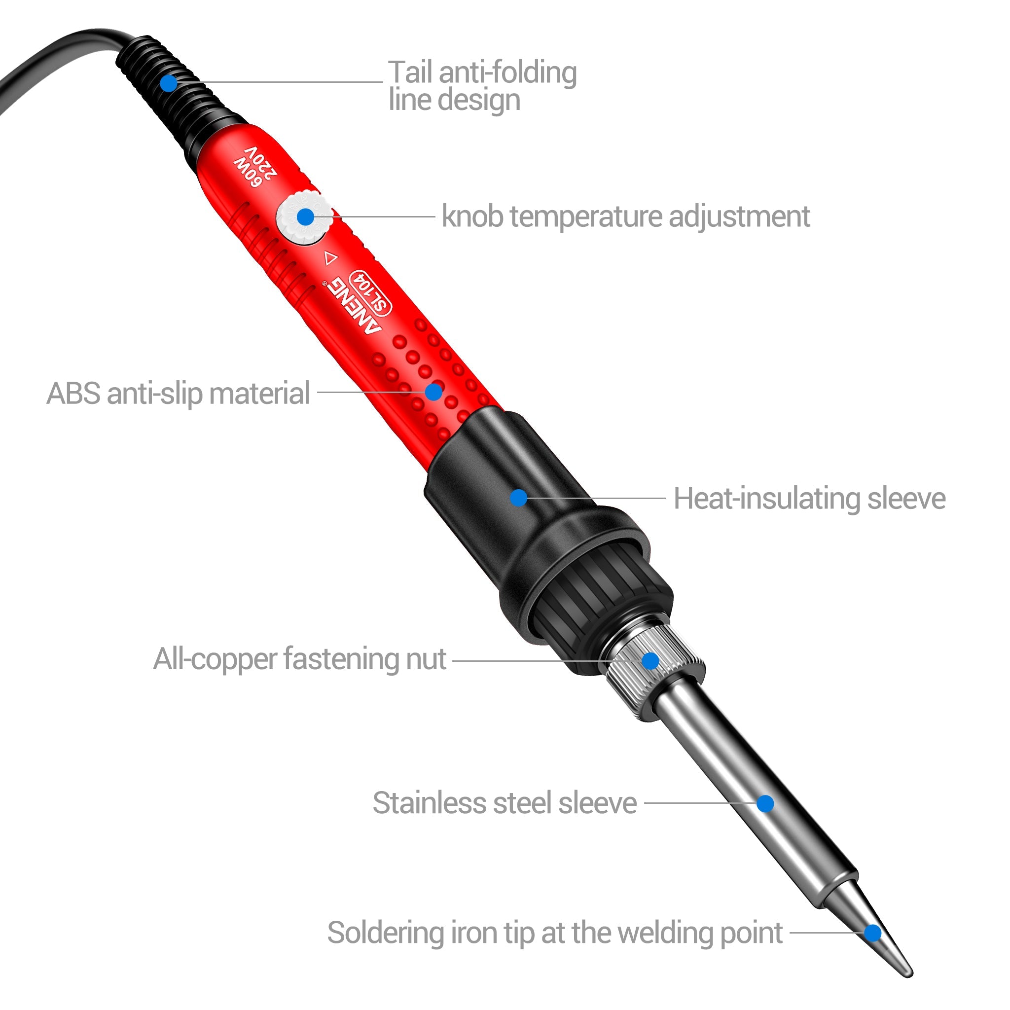 ANENG SL104 Electric Soldering Irons Adjustable Temperature Welding Solder Rework Station Heat Pencil Tip Repair Tools 110V - ANENG