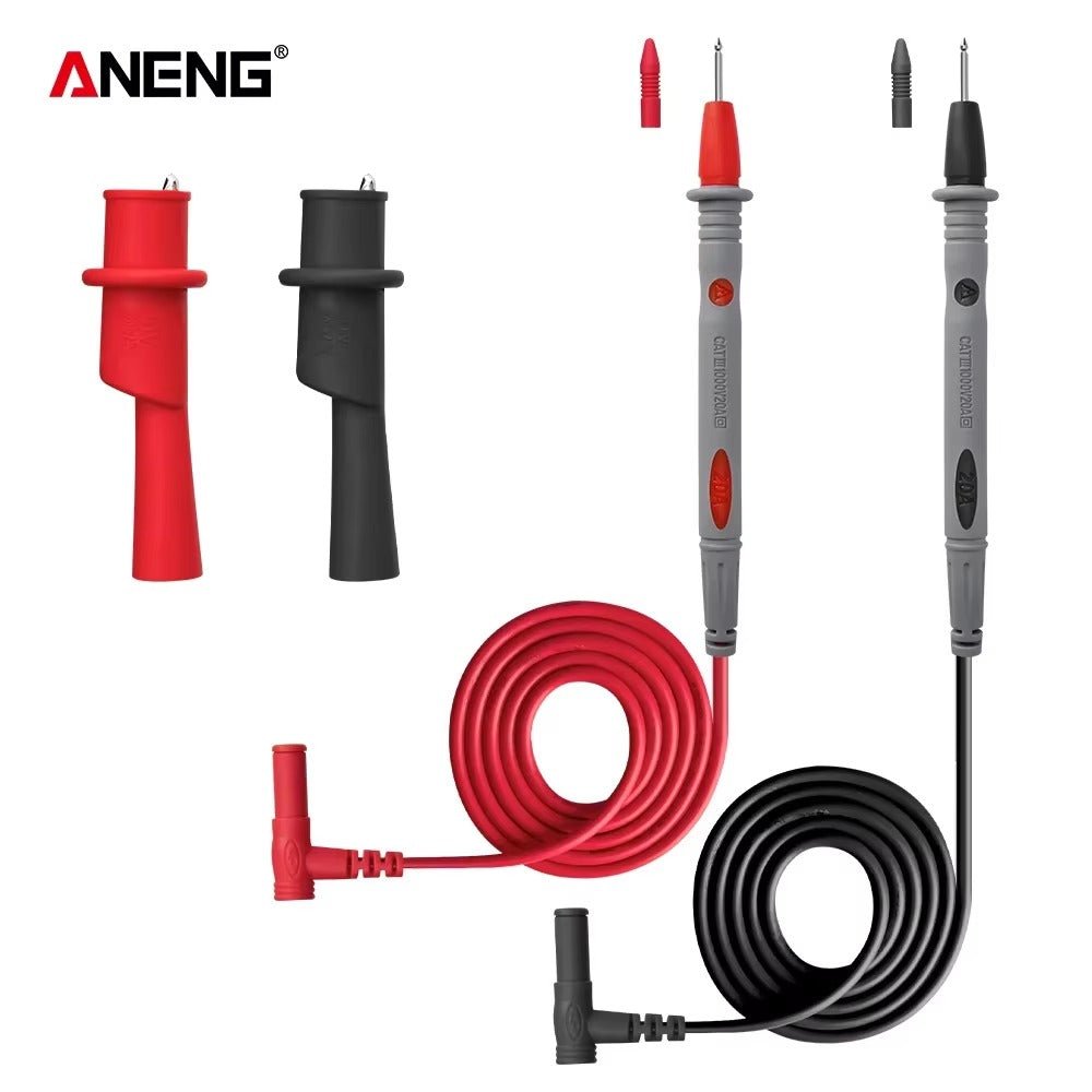 PT1034 Silicone Multimeter Test Lead + Crocodile Test Clip 1000V Flame Retardant Needle Probe - ANENG TOOLS